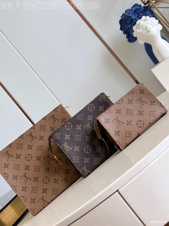 WIS Pouch-25*20*5.5cm LOUIS Toilet VUITTON Trio 0811